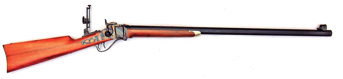 With the 32-inch long No. 1 Heavy Barrel, this ’74 Sharps almost looks lean.